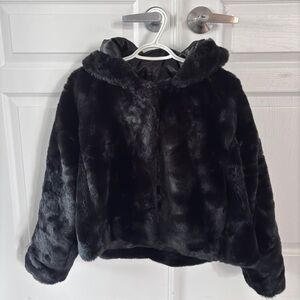 Faux Fur Jacket with Bunny Ears